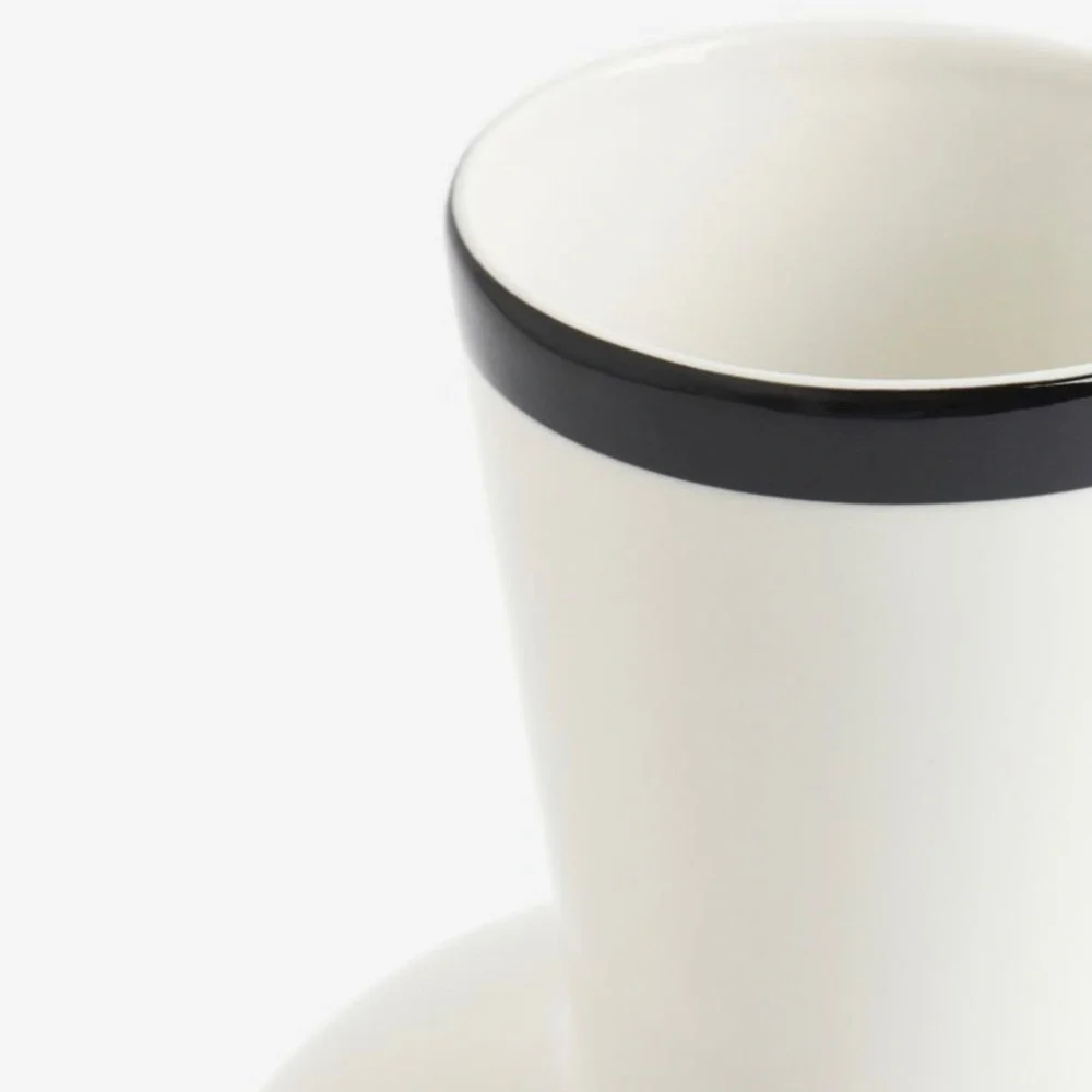 New West Elm Large Black & White Porcelain Ceramic Planter Flower Vase Decor 12